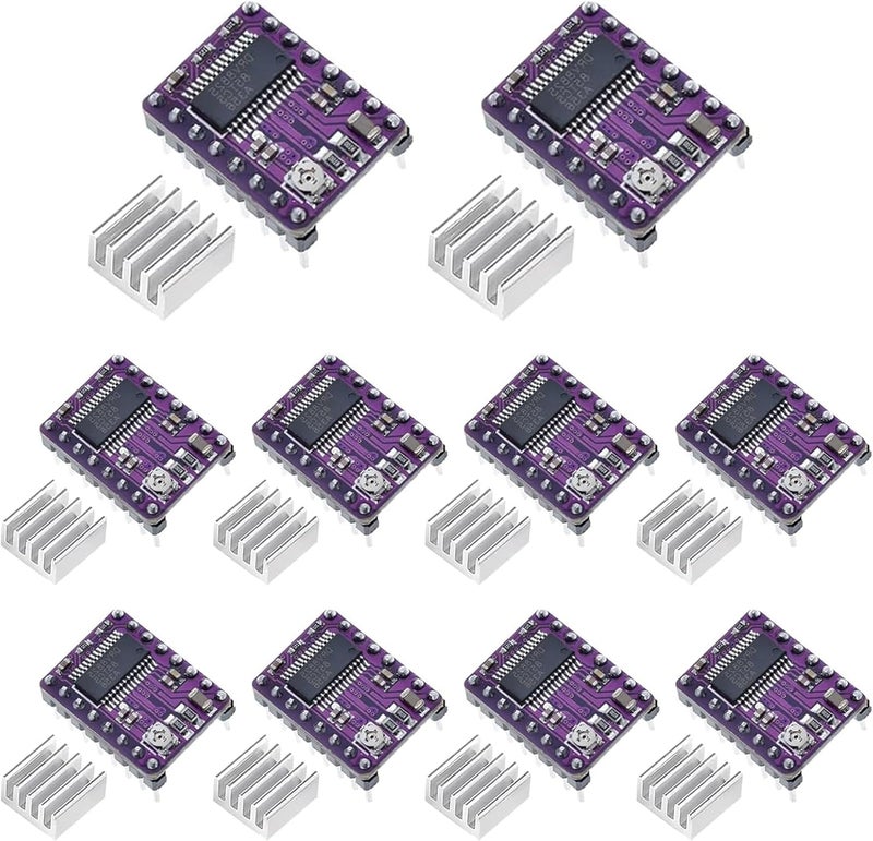 hiBCTR 10-Piece Set of DRV8825 Stepper Motor Driver Modules for 3D Printers, RepRap, and RAMPS1.4 Stepper Sticks - Image 1